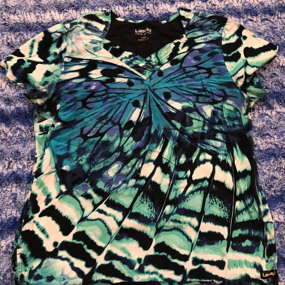 Landau scrub top size large